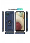 Mey İthalat®  Samsung Galaxy A22 Kılıf Sofya Yüzüklü Silikon Kapak - Lacivert
