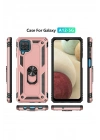 Mey İthalat®  Samsung Galaxy A22 Kılıf Sofya Yüzüklü Silikon Kapak - Rose