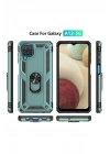 Mey İthalat®  Samsung Galaxy A22 Kılıf Sofya Yüzüklü Silikon Kapak - Yeşil