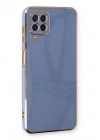 Mey İthalat®  Samsung Galaxy A22 Kılıf Volet Silikon - Mavi