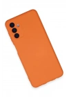 Mey İthalat®  Samsung Galaxy A24 4G Kılıf Nano içi Kadife Silikon - Turuncu