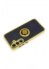 Mey İthalat®  Samsung Galaxy A25 5G Kılıf Montreal Yüzüklü Silikon Kapak - Sarı
