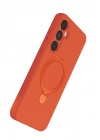 Mey İthalat®  Samsung Galaxy A25 5G Regal Magsafe Standlı Kapak - Turuncu