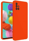 Mey İthalat®  Samsung Galaxy A31 Kılıf Nano içi Kadife Silikon - Turuncu