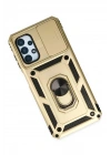 Mey İthalat®  Samsung Galaxy A33 5G Kılıf Pars Lens Yüzüklü Silikon - Gold