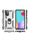 Mey İthalat®  Samsung Galaxy A33 5G Kılıf Sofya Yüzüklü Silikon Kapak - Gümüş