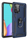 Mey İthalat®  Samsung Galaxy A33 5G Kılıf Sofya Yüzüklü Silikon Kapak - Lacivert