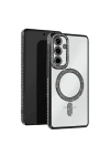 Mey İthalat®  Samsung Galaxy A35 5G Joke Simli Magneticsafe Kılıf - Siyah