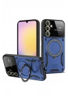 Mey İthalat®  Samsung Galaxy A35 5G Kılıf Joy Lens Standlı Kapak - Lacivert