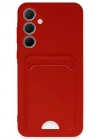 Mey İthalat®  Samsung Galaxy A35 5G Kılıf Kelvin Kartvizitli Silikon - Kırmızı