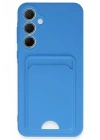 Mey İthalat®  Samsung Galaxy A35 5G Kılıf Kelvin Kartvizitli Silikon - Mavi