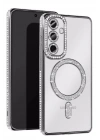 Mey İthalat®  Samsung Galaxy A36 Joke Simli Magneticsafe Kılıf - Gümüş