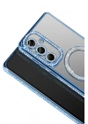 Mey İthalat®  Samsung Galaxy A37 5G Joke Simli Magneticsafe Kılıf - Mavi