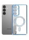 Mey İthalat®  Samsung Galaxy A37 5G Joke Simli Magneticsafe Kılıf - Mavi