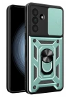 Mey İthalat®  Samsung Galaxy A37 5G Pars Lens Yüzüklü Silikon - Yeşil