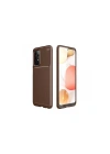 Mey İthalat®  Samsung Galaxy A52 Kılıf Auto Focus Karbon Kapak - Kahverengi