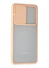 Mey İthalat®  Samsung Galaxy A52 Kılıf Palm Buzlu Kamera Sürgülü Silikon - Pembe