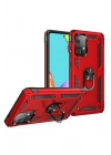 Mey İthalat®  Samsung Galaxy A52 Kılıf Sofya Yüzüklü Silikon Kapak - Kırmızı