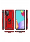 Mey İthalat®  Samsung Galaxy A52 Kılıf Sofya Yüzüklü Silikon Kapak - Kırmızı