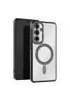 Mey İthalat®  Samsung Galaxy A55 5G Joke Simli Magneticsafe Kılıf - Siyah