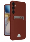 Mey İthalat®  Samsung Galaxy A55 5G Kılıf Kelvin Kartvizitli Silikon - Bordo