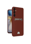 Mey İthalat®  Samsung Galaxy A55 5G Kılıf Kelvin Kartvizitli Silikon - Bordo