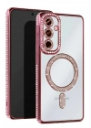 Mey İthalat®  Samsung Galaxy A56 Joke Simli Magneticsafe Kılıf - Pembe
