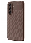 Mey İthalat®  Samsung Galaxy A56 Kılıf Auto Focus Karbon Kapak - Kahverengi