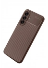 Mey İthalat®  Samsung Galaxy A56 Kılıf Auto Focus Karbon Kapak - Kahverengi