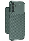 Mey İthalat®  Samsung Galaxy A56 Kılıf Auto Focus Karbon Kapak - Koyu Yeşil
