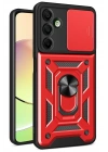 Mey İthalat®  Samsung Galaxy A56 Kılıf Pars Lens Yüzüklü Silikon - Kırmızı