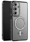 Mey İthalat®  Samsung Galaxy A57 5G Joke Simli Magneticsafe Kılıf - Siyah