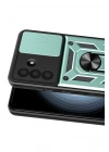 Mey İthalat®  Samsung Galaxy A57 5G Pars Lens Yüzüklü Silikon - Yeşil