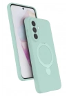 Mey İthalat®  Samsung Galaxy A57 5G Regal Magsafe Standlı Kapak - Su Yeşili
