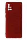 Mey İthalat®  Samsung Galaxy A71 Kılıf First Silikon - Bordo