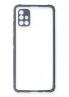Mey İthalat®  Samsung Galaxy A71 Kılıf Miami Şeffaf Silikon - Gri