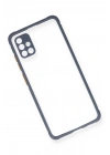 Mey İthalat®  Samsung Galaxy A71 Kılıf Miami Şeffaf Silikon - Gri