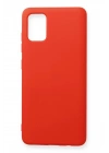 Mey İthalat®  Samsung Galaxy A71 Kılıf Nano içi Kadife Silikon - Kırmızı