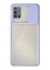 Mey İthalat®  Samsung Galaxy A71 Kılıf Palm Buzlu Kamera Sürgülü Silikon - Lila