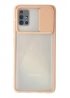 Mey İthalat®  Samsung Galaxy A71 Kılıf Palm Buzlu Kamera Sürgülü Silikon - Pembe