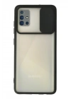 Mey İthalat®  Samsung Galaxy A71 Kılıf Palm Buzlu Kamera Sürgülü Silikon - Siyah