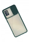 Mey İthalat®  Samsung Galaxy A71 Kılıf Palm Buzlu Kamera Sürgülü Silikon - Yeşil