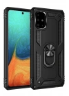 Mey İthalat®  Samsung Galaxy A71 Kılıf Sofya Yüzüklü Silikon Kapak - Siyah