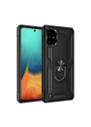 Mey İthalat®  Samsung Galaxy A71 Kılıf Sofya Yüzüklü Silikon Kapak - Siyah