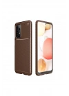 Mey İthalat®  Samsung Galaxy A72 Kılıf Auto Focus Karbon Kapak - Kahverengi