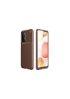 Mey İthalat®  Samsung Galaxy A72 Kılıf Auto Focus Karbon Kapak - Kahverengi