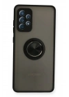 Mey İthalat®  Samsung Galaxy A72 Kılıf Montreal Yüzüklü Silikon Kapak - Siyah