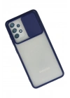 Mey İthalat®  Samsung Galaxy A72 Kılıf Palm Buzlu Kamera Sürgülü Silikon - Lacivert
