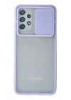 Mey İthalat®  Samsung Galaxy A72 Kılıf Palm Buzlu Kamera Sürgülü Silikon - Lila
