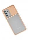 Mey İthalat®  Samsung Galaxy A72 Kılıf Palm Buzlu Kamera Sürgülü Silikon - Pembe